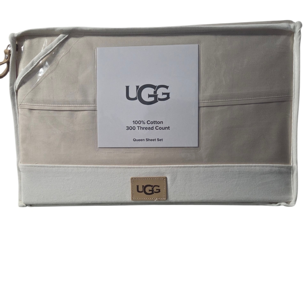 UGG 100% Cotton Queen Sheet Set  300t Count Ultra-Soft Bedding for Cozy, Comfort